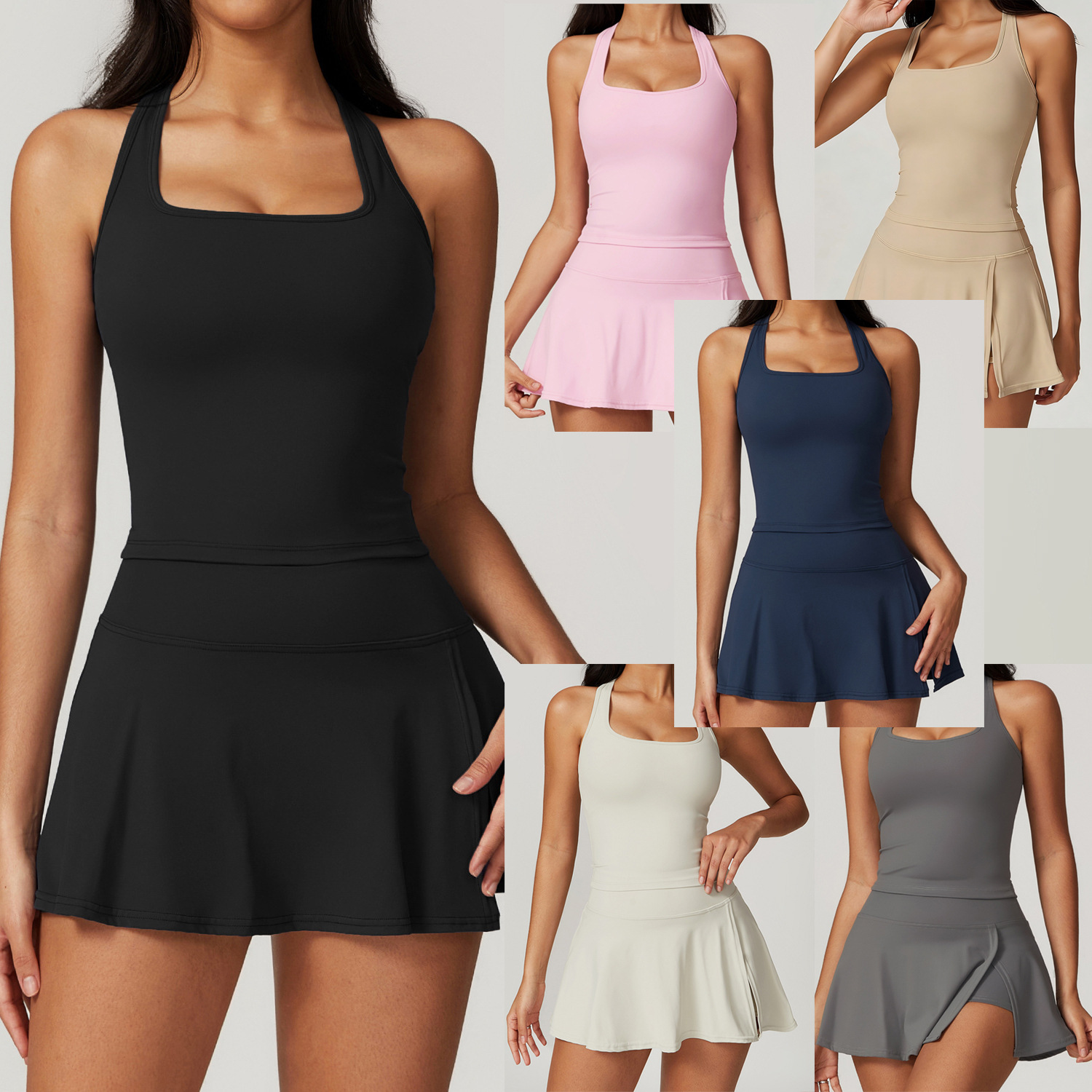 Crop Top Crochet - Conjunto de 2 piezas de vestidos