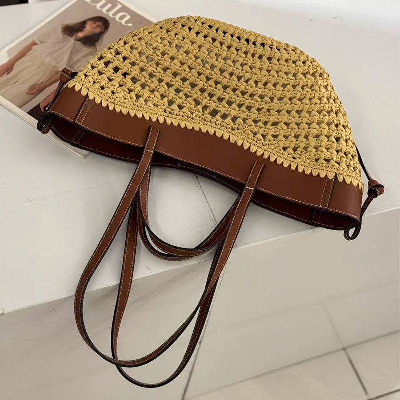 Bolso de playa tejido hueco de - Crochet Bag Raffia reseña y precio