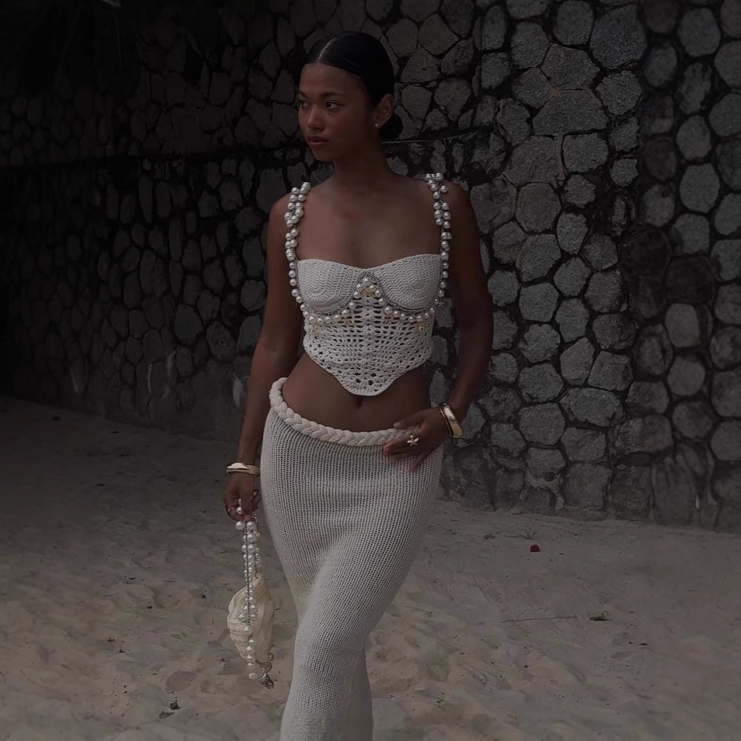 Conjuntos de chaleco corto de  - Crop Top Crochet reseña y precio