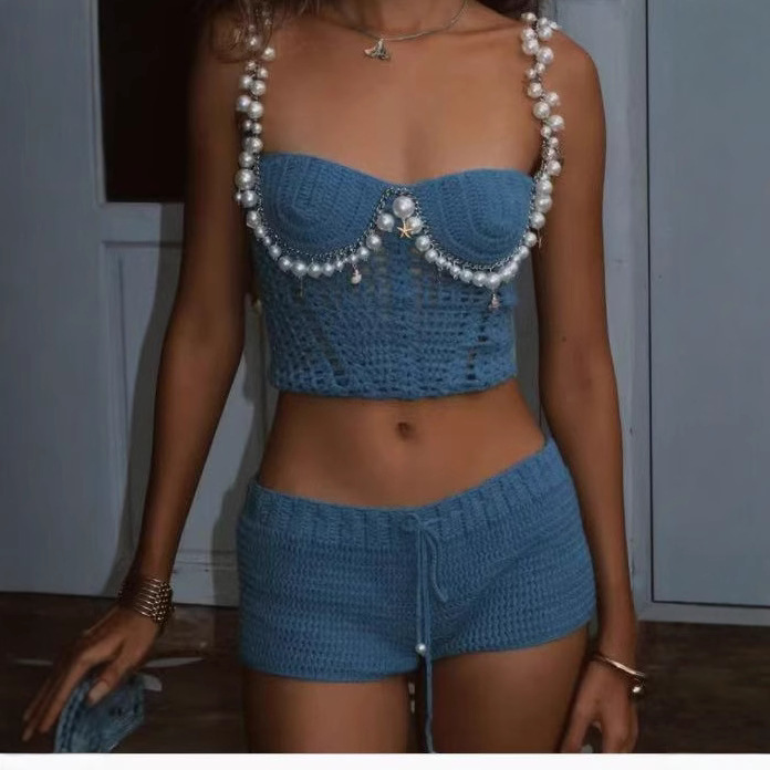 Conjuntos de chaleco corto de  - Crop Top Crochet reseña y precio