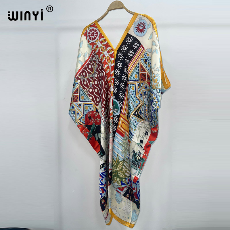 WINYI-vestido playero bohemio  - Cover Up Kaftan reseña y precio